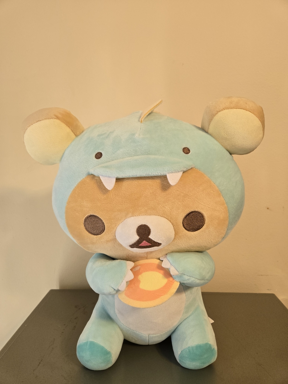 San-X Rilakkuma: Rilakkuma In Blue Dino Holding Treat Large 16" Plush NWT